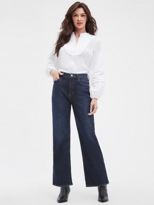 Guess Eco High-Rise Wide Leg Jeans Albastri | GUESS-SN26613