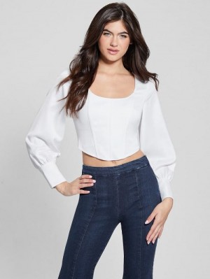 Guess Eco Isabel Corset Top Albi | GUESS-SN27473