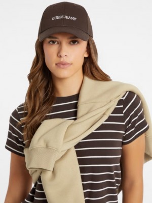 Guess Eco Jeans Logo Baseball Cap Maro | GUESS-SN31924