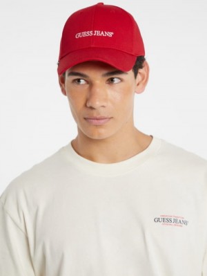 Guess Eco Jeans Logo Baseball Cap Rosii | GUESS-SN31925