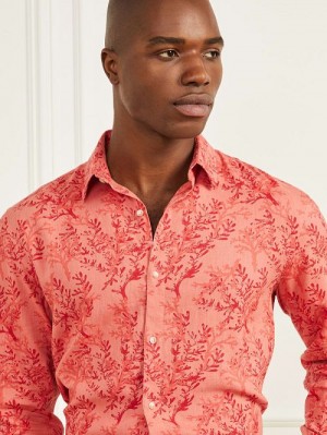 Guess Eco Joe Linen Shirt Rosii | GUESS-SN31261