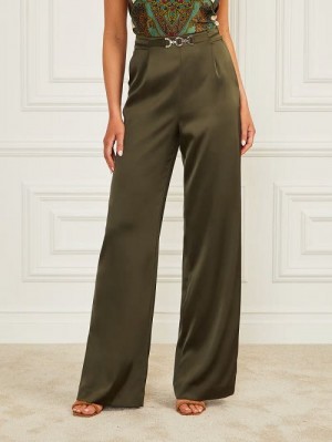Guess Eco Josette Satin Pant Verzi | GUESS-SN28282