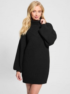 Guess Eco Katie Turtleneck Sweater Dress Negrii | GUESS-SN26813