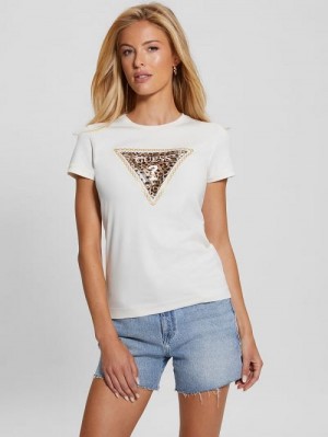 Guess Eco Leo Signature Triangle Tee Albi | GUESS-SN27158