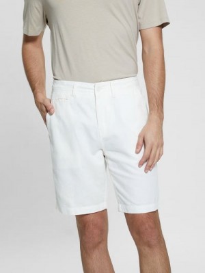Guess Eco Linen Slub Shorts Albi | GUESS-SN31357