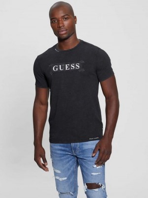Guess Eco Logo Applique Tee Negrii | GUESS-SN30664