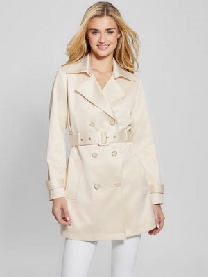 Guess Eco Luana Short Trench Coat Albi | GUESS-SN27891
