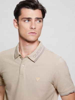 Guess Eco Lyle Logo Polo Bej | GUESS-SN31221