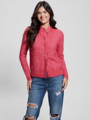 Guess Eco Macie Crochet Cardigan Roz | GUESS-SN27679