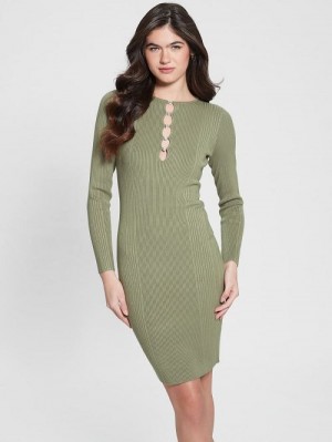 Guess Eco Melissa Bodycon Dress Verzi | GUESS-SN27808