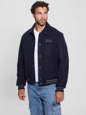 Guess Eco Melton Flight Jacket Albastri | GUESS-SN30857