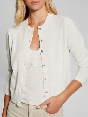 Guess Eco Mena Crewneck Cardigan Albi | GUESS-SN27795