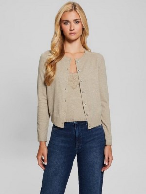 Guess Eco Mena Crewneck Cardigan Maro | GUESS-SN27494