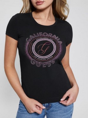 Guess Eco Mesh Back Logo Tee Negrii | GUESS-SN27093