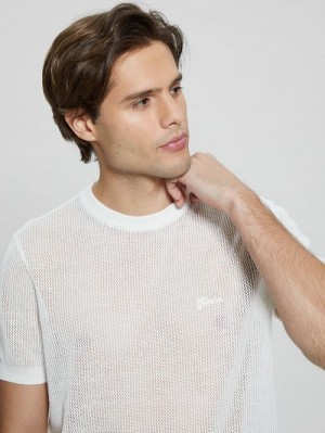 Guess Eco Mesh Lenny Crewneck Tee Albi | GUESS-SN30975