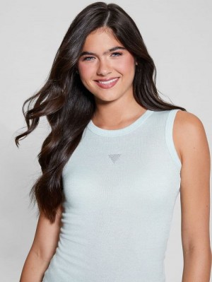 Guess Eco Michela Embellished Top Albastri | GUESS-SN27639