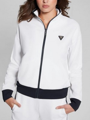 Guess Eco Mylah Full-Zip Sweatshirt Albi | GUESS-SN28395