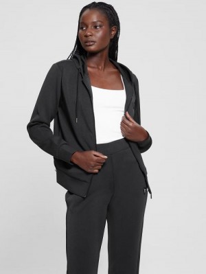 Guess Eco Olympe Full-Zip Hoodie Sweatshirt Negrii | GUESS-SN27886