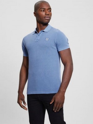 Guess Eco Pique Polo Albastri | GUESS-SN31230