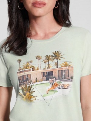 Guess Eco Poolside Tiger Easy Tee Albastri | GUESS-SN27121
