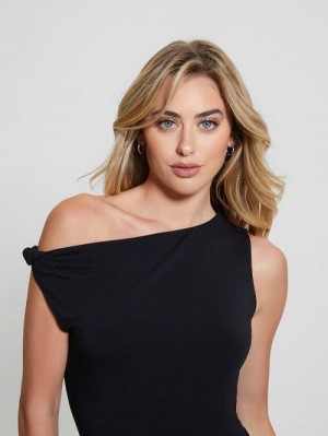 Guess Eco Rita Twisted Top Negrii | GUESS-SN27645