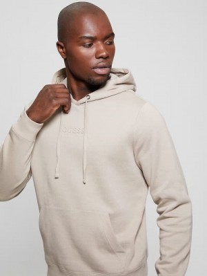 Guess Eco Roy Embossed Hoodie Bej | GUESS-SN31064