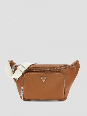 Guess Eco Saffiano Large Bum Bag Maro | GUESS-SN31688