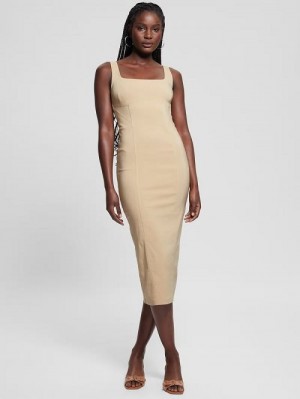 Guess Eco Sara Pencil Dress Bej | GUESS-SN27033
