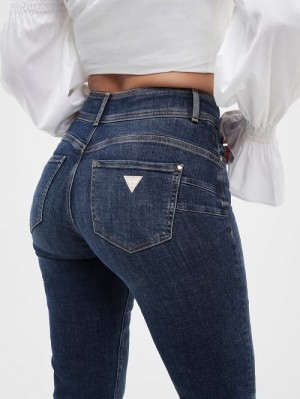 Guess Eco Shape Up High-Rise Straight Jeans Albastri | GUESS-SN26646