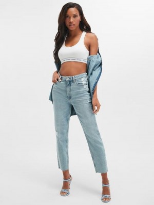 Guess Eco Slim Mom Jeans Albastri | GUESS-SN26652