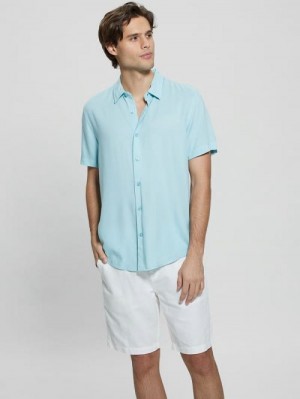 Guess Eco Solid Shirt Turcoaz | GUESS-SN31243