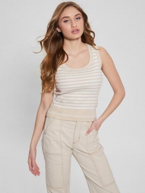 Guess Eco Stripe Ribbed Marti Tank Albi | GUESS-SN27104