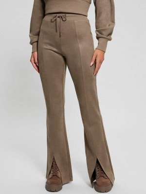 Guess Eco Sueded Scuba-Knit Pants Maro | GUESS-SN28262