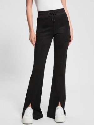 Guess Eco Sueded Scuba-Knit Pants Negrii | GUESS-SN28320