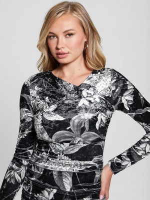Guess Eco Tess Velvet Dress Negrii | GUESS-SN26799