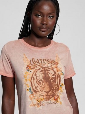 Guess Eco Tiger God Easy Tee Roz | GUESS-SN27627