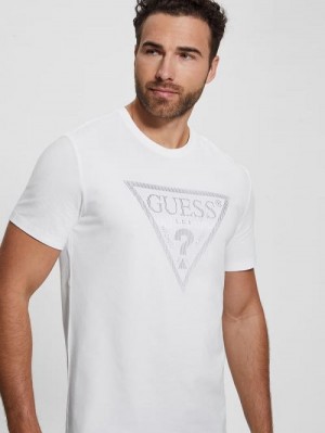 Guess Eco Triangle Crewneck Tee Albi | GUESS-SN31537