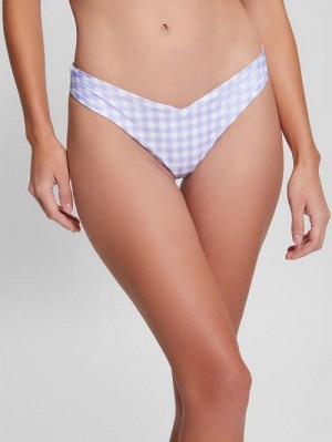 Guess Eco V-Front Brazilian Bikini Bottoms Violet | GUESS-SN28512