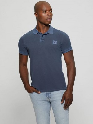 Guess Eco Washed Polo Albastri | GUESS-SN31220
