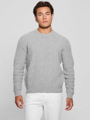 Guess Eco Wesley Lattice Sweater Gri | GUESS-SN30814