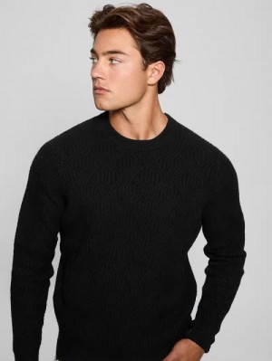 Guess Eco Wesley Lattice Sweater Negrii | GUESS-SN30904