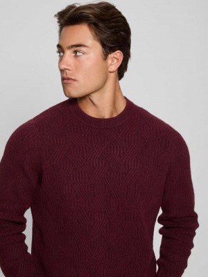 Guess Eco Wesley Lattice Sweater Rosii | GUESS-SN31037
