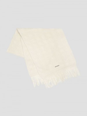 Guess Eco Wool-Blend Cable-Knit Scarf Albi | GUESS-SN30185