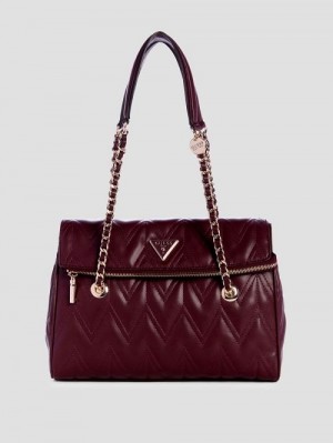 Guess Eda Quilted Satchel Rosii | GUESS-SN29062
