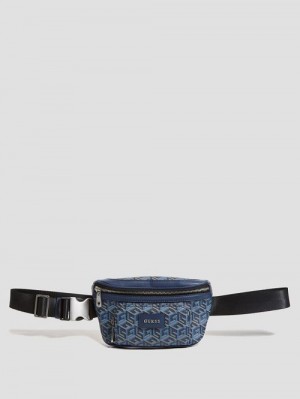 Guess Ederlo Compact Belt Bag Albastri | GUESS-SN31683