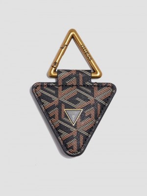 Guess Ederlo Triangle Key Ring Negrii | GUESS-SN31682