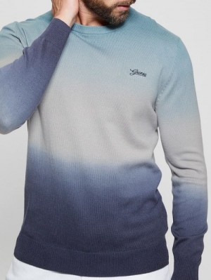 Guess Edwin Crewneck Tie-Dye Sweater Albastri | GUESS-SN31049