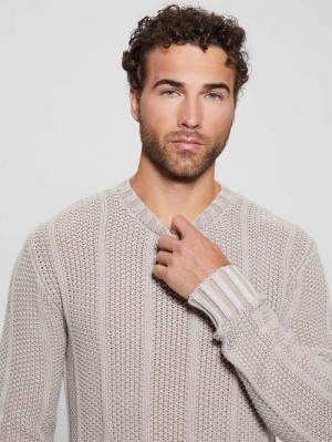 Guess Eli Treated Stitched Sweater Bej | GUESS-SN31067