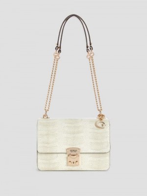 Guess Eliette Snakeskin Convertible Crossbody Maro | GUESS-SN28867