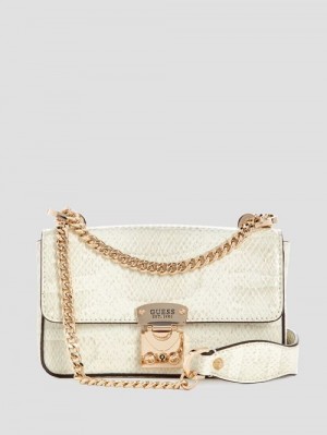 Guess Eliette Snakeskin Mini Convertible Crossbody Maro | GUESS-SN28875